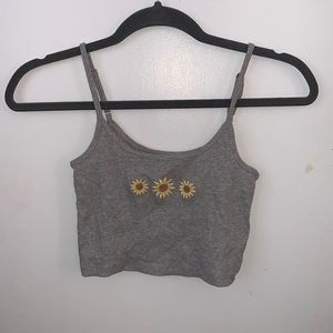 Hollister Baby Cami, Sunflower Detail, Gray, Size XS